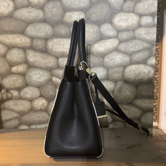 Kate Spade NY Black and White Buffalo Plaid Satchel - Picture 4 of 7